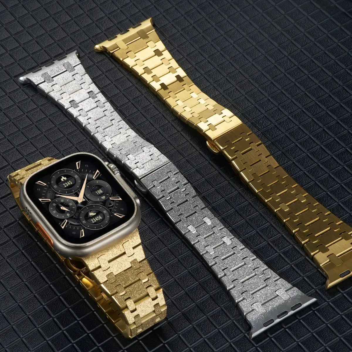 AP Style Stainless Steel Bracelet Band for Apple Watch (38mm–49mm, incl. Series 10)-ModuLoop-Viva Timepiece