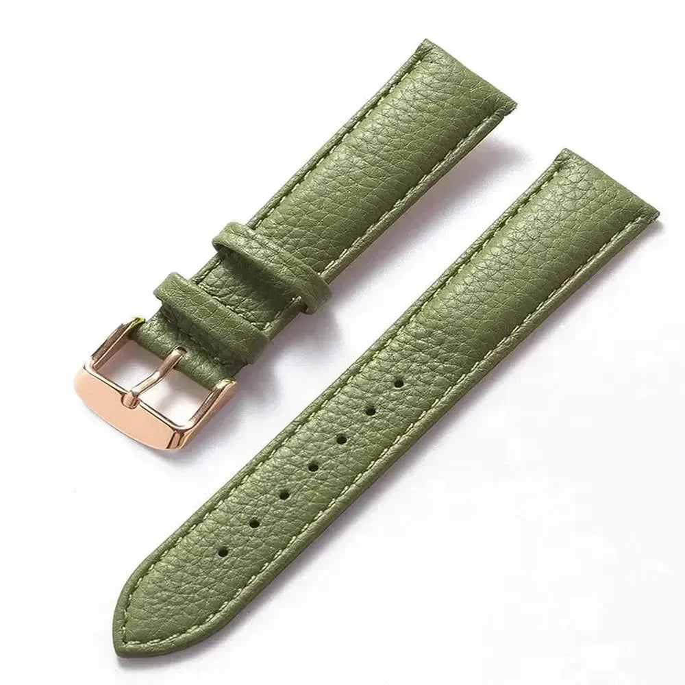 Litchi Pattern Pastel Color Genuine Leather Watch Strap 16mm–22mm-Straptique-Viva Timepiece