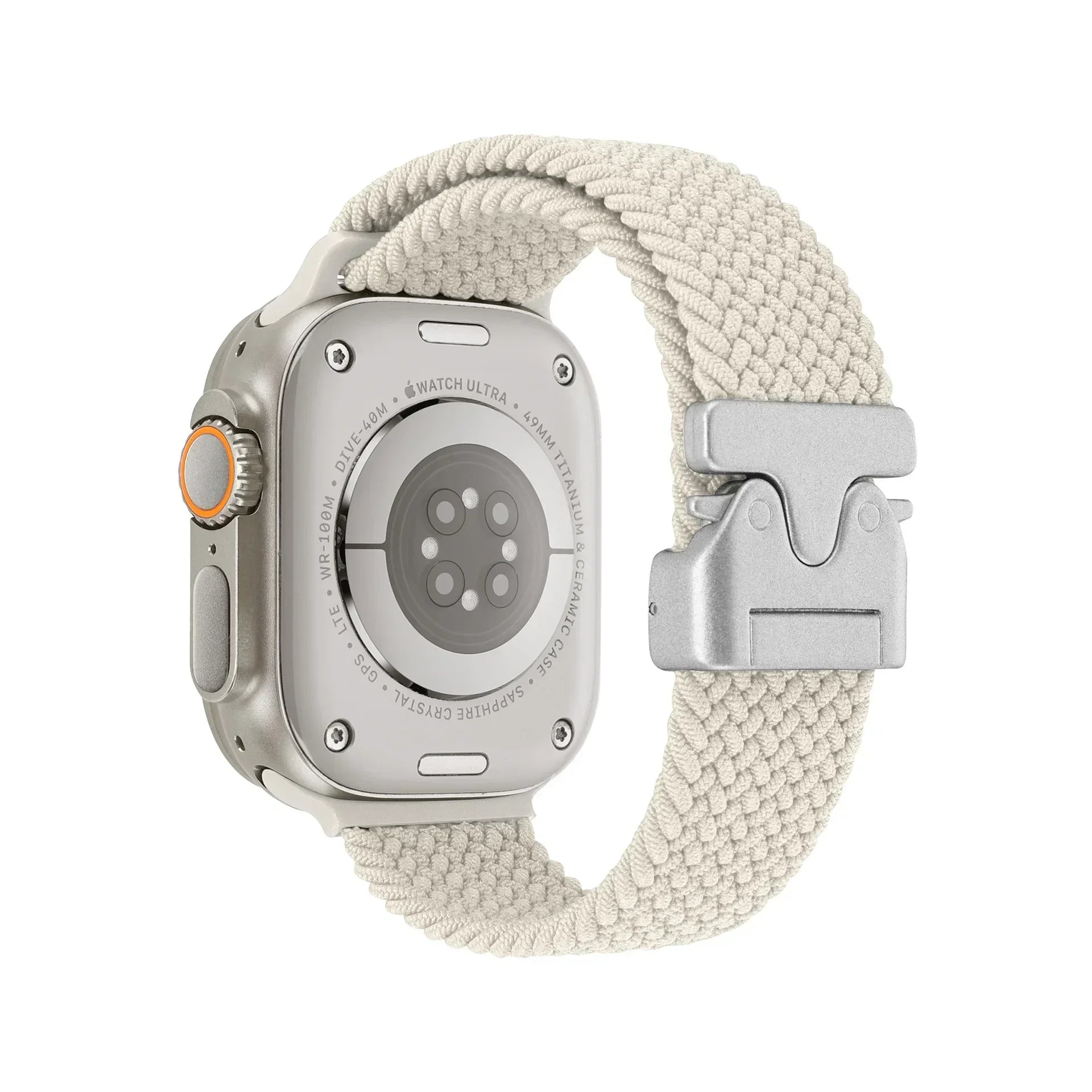 Braided Nylon Elastic Strap – Compatible with Apple Watch Ultra 2, Series 10/9/8/7/SE (38–49mm)-Tivra-Viva Timepiece