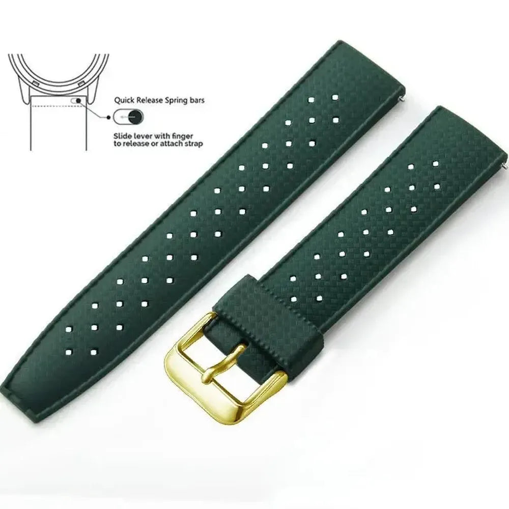 Tropical-Style Quick Release Silicone Watch Strap 18mm / 20mm / 22mm