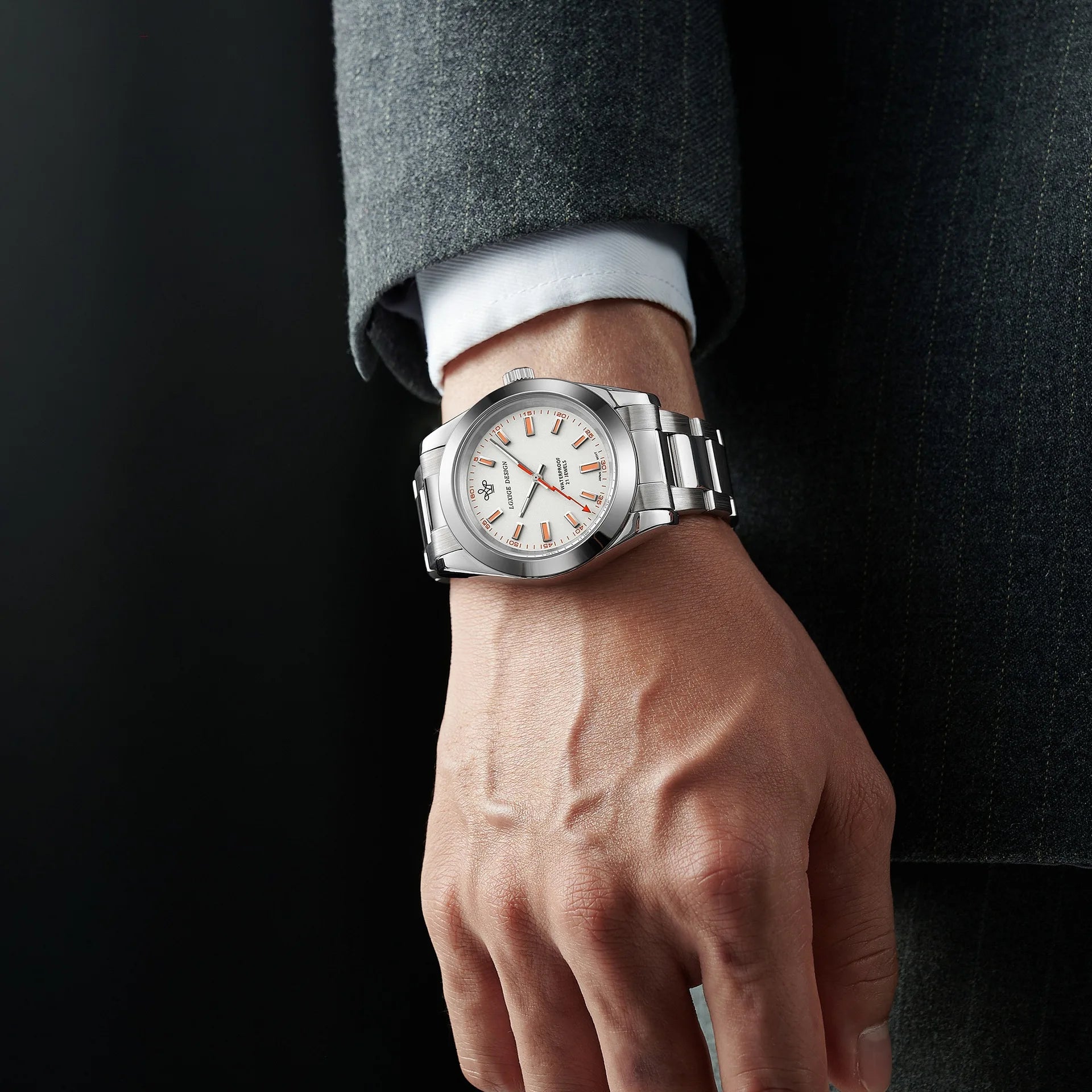 LGXIGE 40mm Quartz Classic Watch – Stainless Steel, Hardlex Crystal-LGXIGE-Viva Timepiece