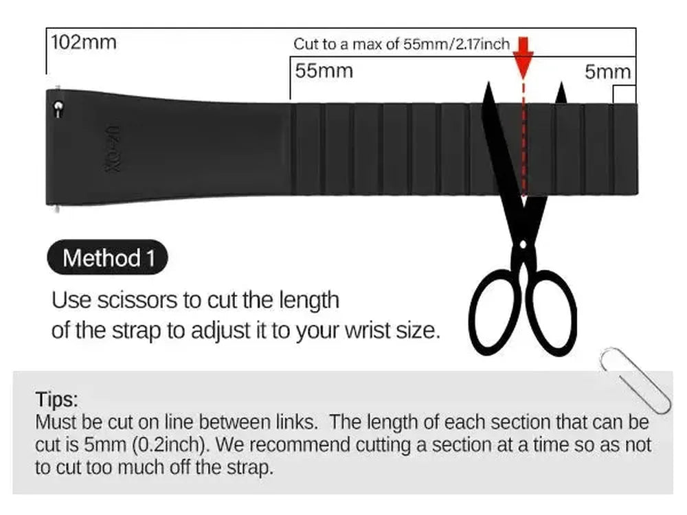FKM Cut-to-Fit Performance Rubber Watch Strap, 18-22mm-VivaStraps-Viva Timepiece