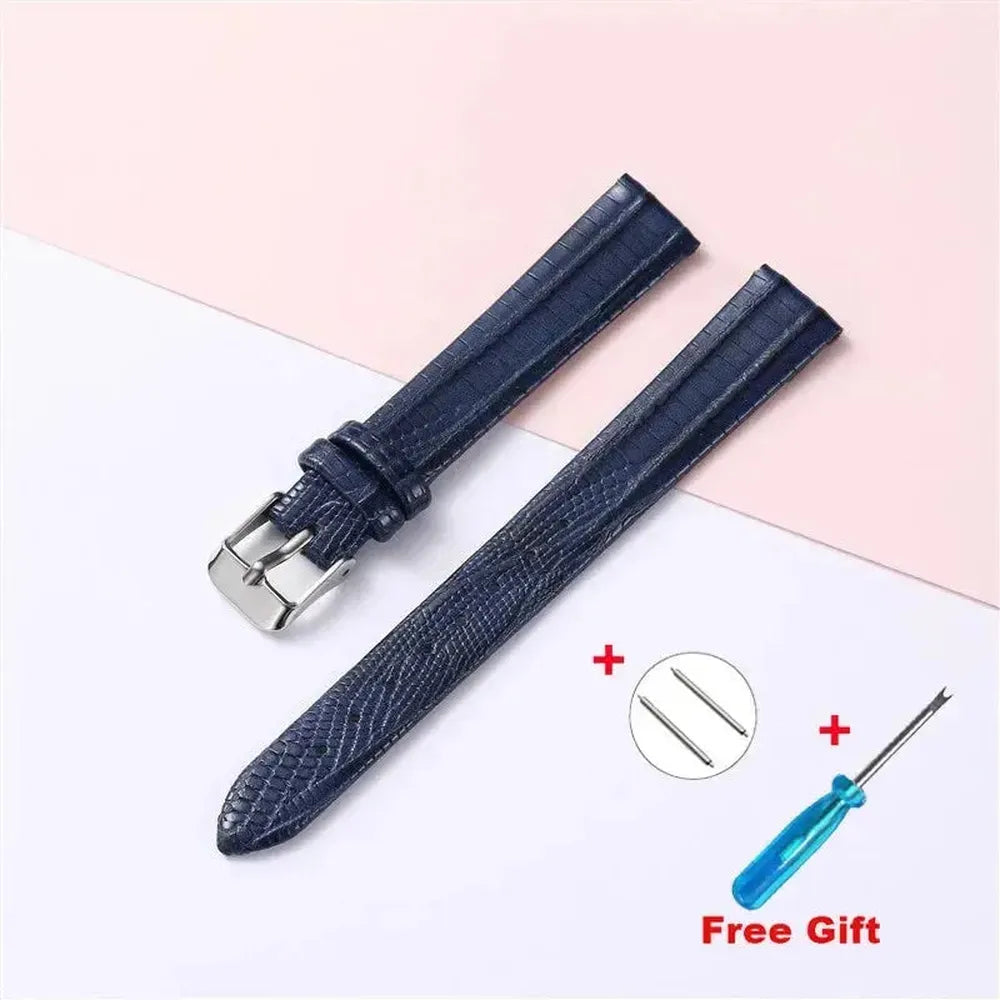 Lizard Grain Slim Leather Watch Strap for Women – 8mm, 10mm, 12mm, 14mm, 16mm-Straptique-Viva Timepiece