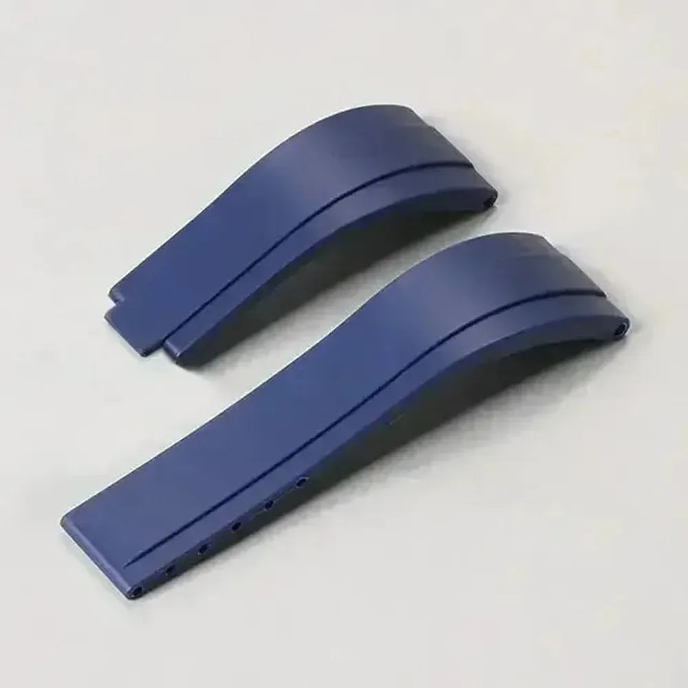 20mm Curved-End Rubber Watch Strap with Folding Clasp-VivaStraps-Viva Timepiece