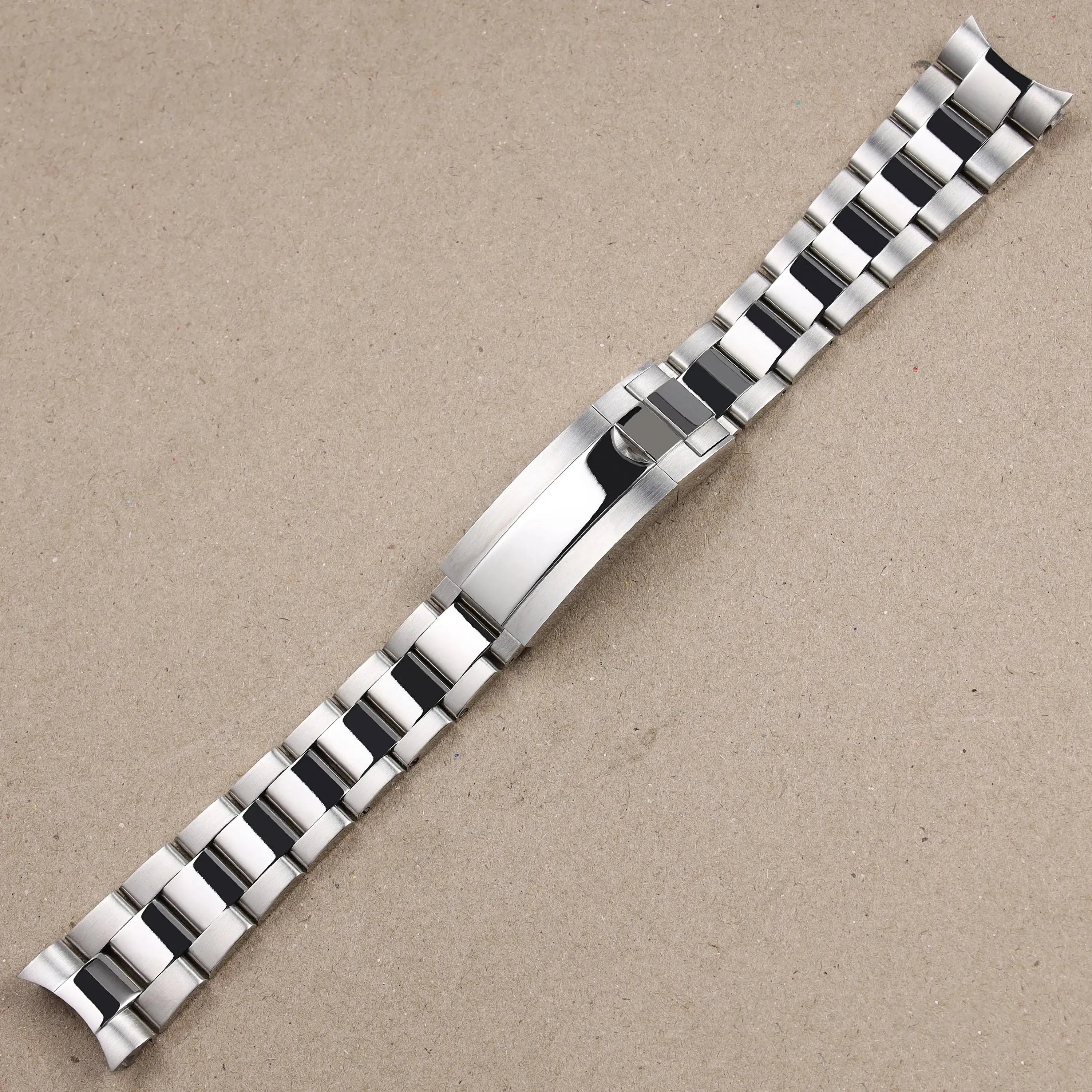 Matte & Polished Bracelet 904L Stainless Steel Watch Band with Glidelock Clasp – 20mm / 21mm-ChronoCraft-Viva Timepiece