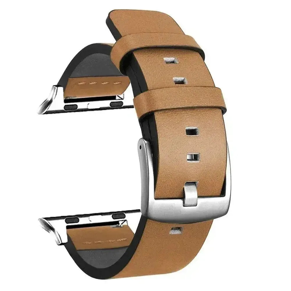 Classic Buckle Leather Strap Compatible with Apple Watch Series 10, 9, 8, SE, Ultra-Tivra-Viva Timepiece