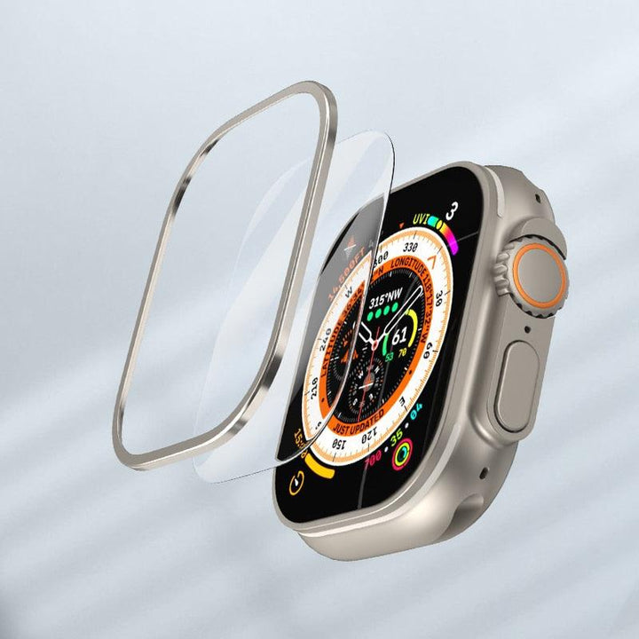 Metal Bumper Frame Tempered Glass For Apple Watch Ultra 49mm - Watch Accessories - Pzoz - Viva Timepiece