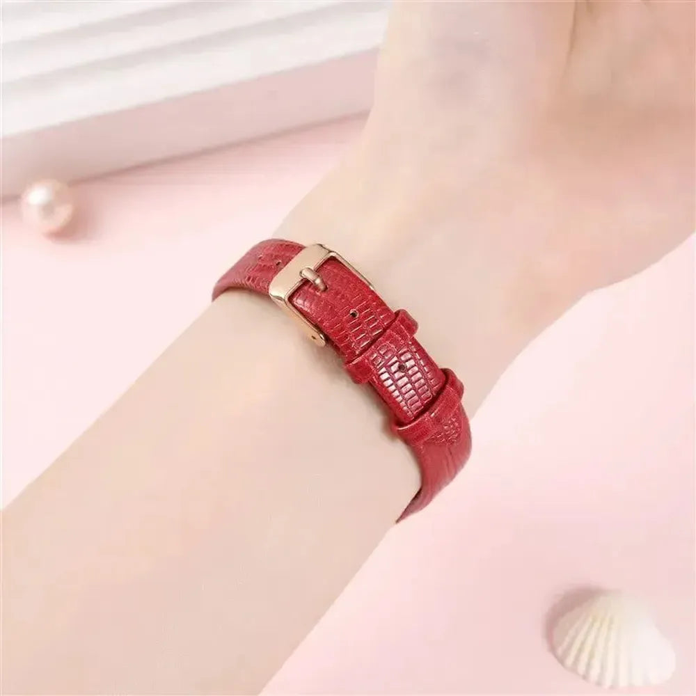 Lizard Grain Slim Leather Watch Strap for Women – 8mm, 10mm, 12mm, 14mm, 16mm-Straptique-Viva Timepiece