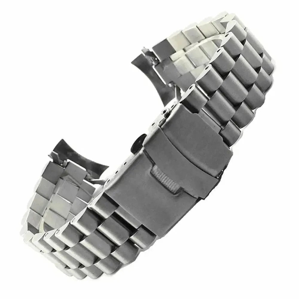 Solid Stainless Steel Curved End Watch Band 20mm 22mm for Seiko SKX007 SKX009 SKX011-ChronoCraft-Viva Timepiece