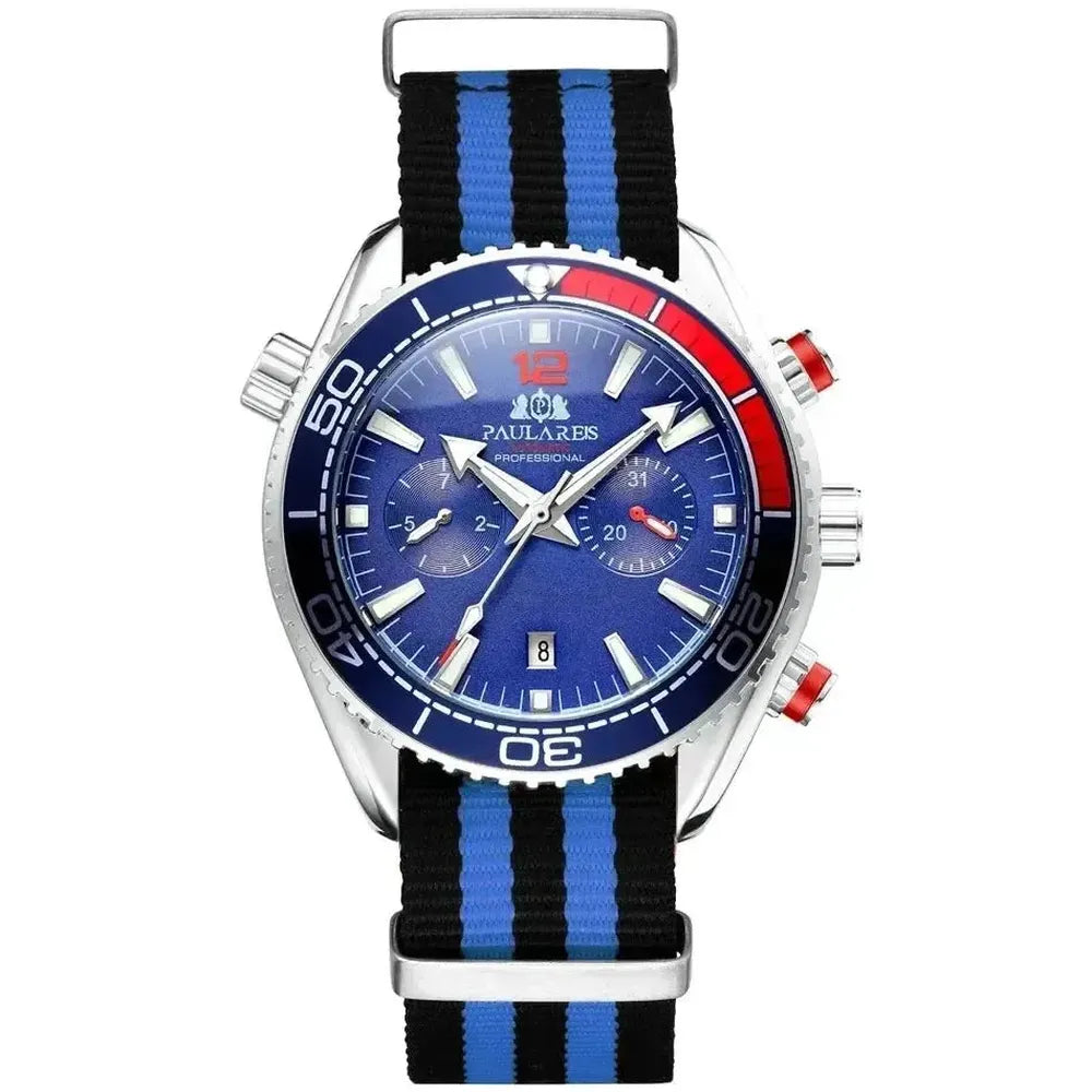 Paulareis 43mm Automatic Diver Watch – Dual-Tone Bezel, Full Calendar-Paulareis-Viva Timepiece