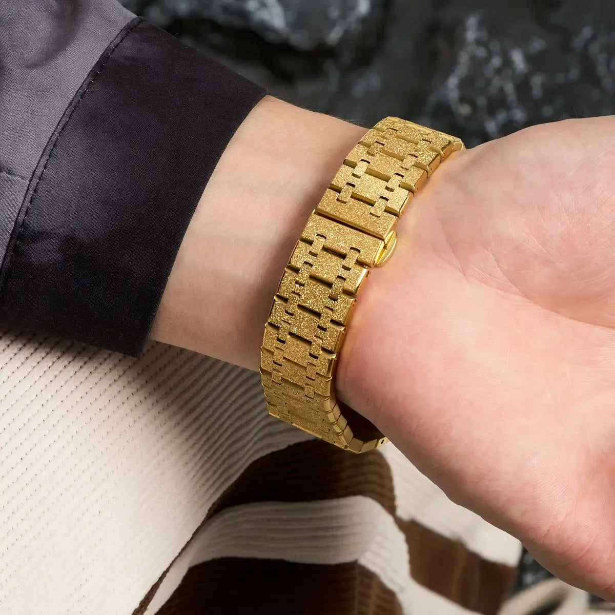 AP Style Stainless Steel Bracelet Band for Apple Watch (38mm–49mm, incl. Series 10)-ModuLoop-Viva Timepiece