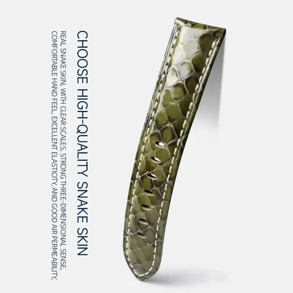Luxury Python Snakeskin Watch Strap for Traditional Watches – 20mm 22mm 24mm 26mm-Straptique-Viva Timepiece