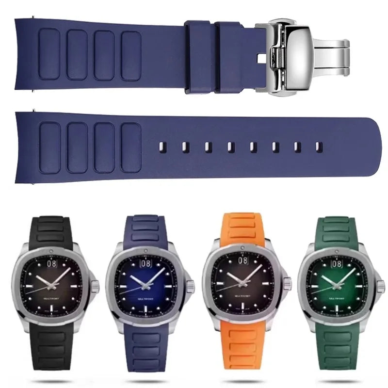 Curved Rubber Watch Strap 22mm – Compatible with Multifort TV