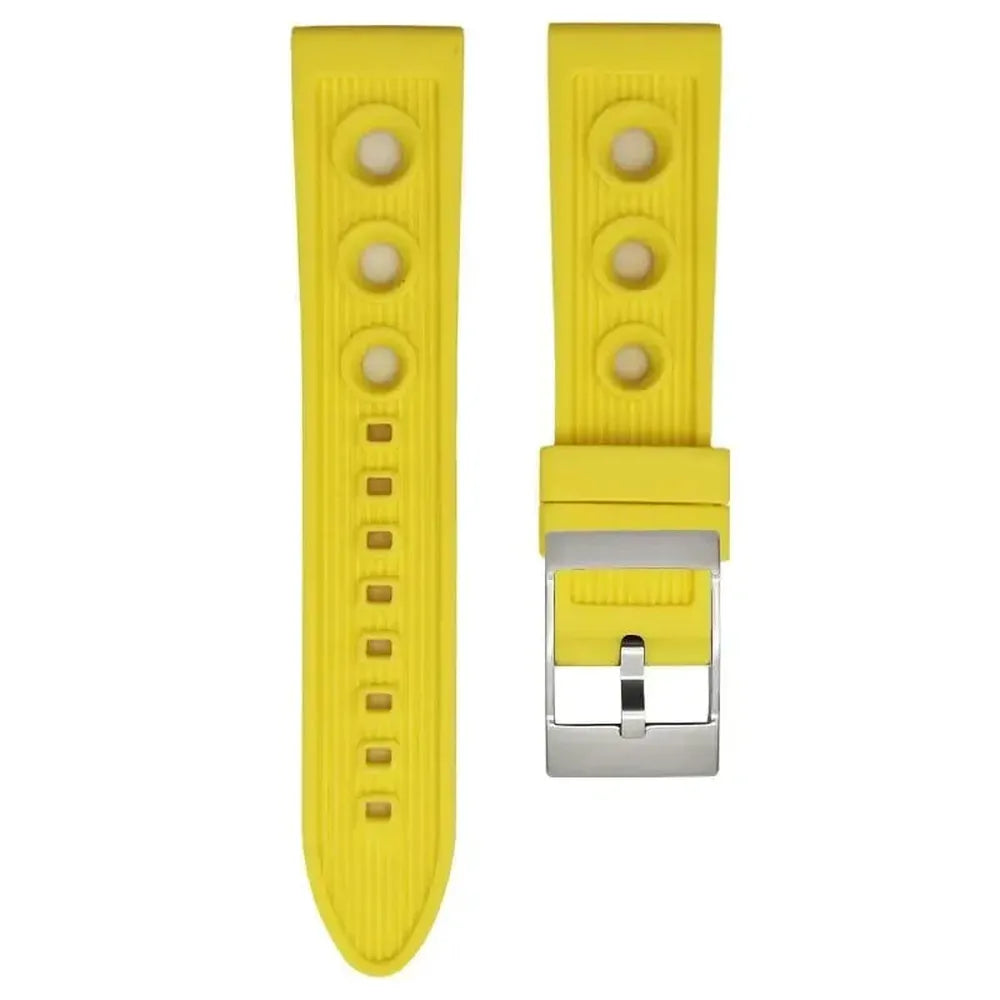 Natural Rubber Sports Watch Strap – 20mm 21mm 22mm, Stainless Steel Buckle-VivaStraps-Viva Timepiece