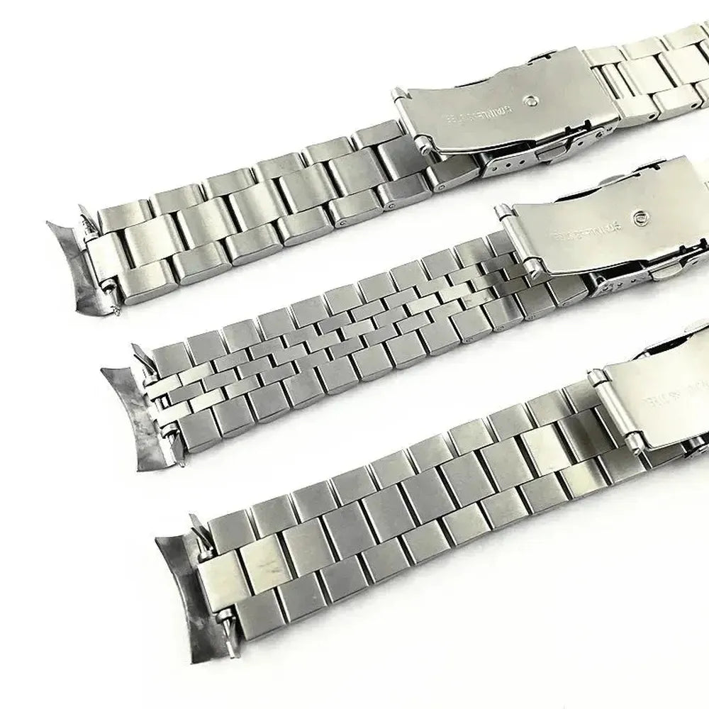 Solid Stainless Steel Curved End Watch Band 20mm 22mm for Seiko SKX007 SKX009 SKX011-ChronoCraft-Viva Timepiece