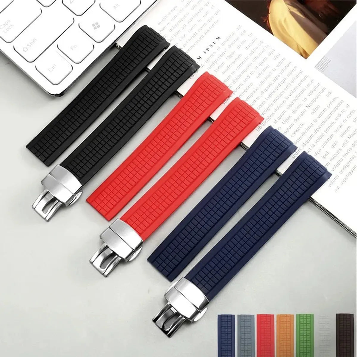 Silicone Rubber Watch Strap 21mm – Compatible with Patek Philippe Aquanaut 5164/5167