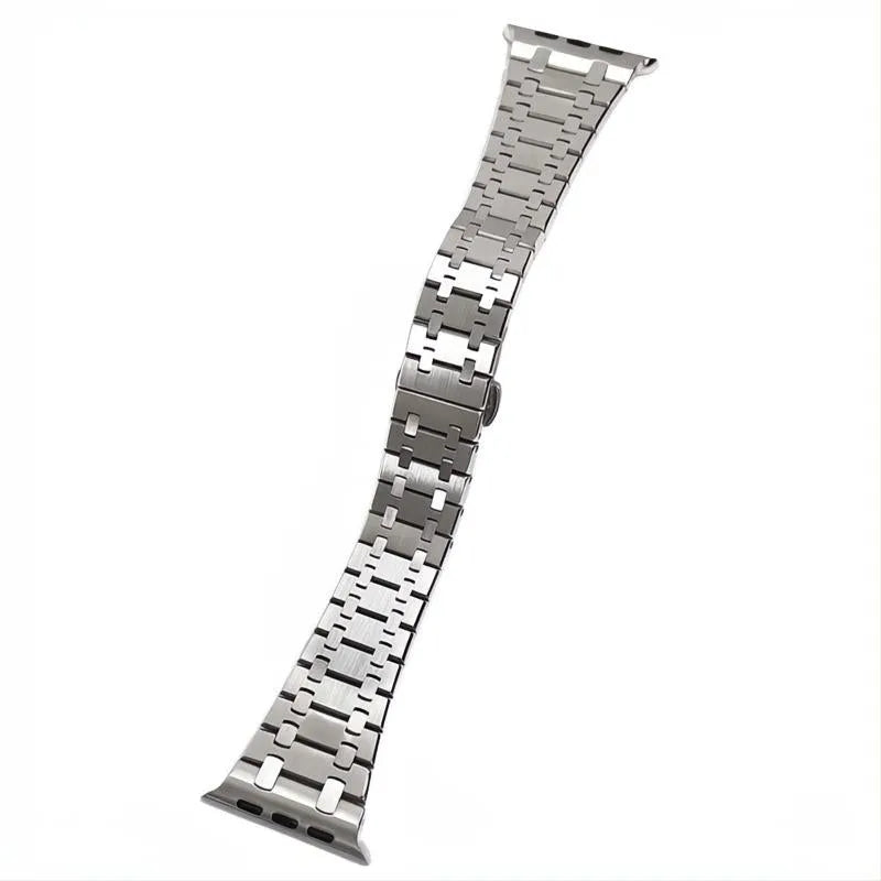 Integrated Stainless Steel Watch Band Compatible with Apple Watch – Butterfly Clasp-ModuLoop-Viva Timepiece
