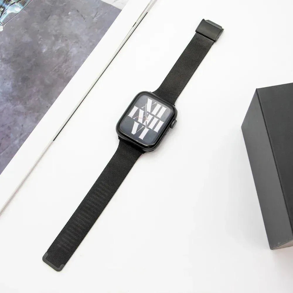Slim Milanese Mesh Steel Strap Compatible with Apple Watch 38–49mm