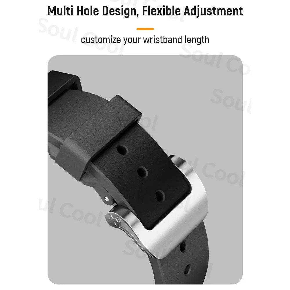 Soft Silicone Sport Strap with Pin or Butterfly Buckle Compatible with Apple Watch 42–49mm