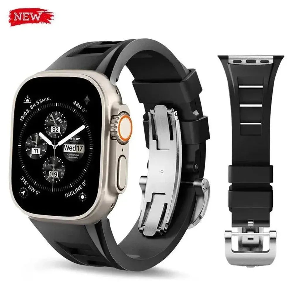 Silicone Watch Band with Butterfly Clasp – Compatible with Apple Watch-Tivra-Viva Timepiece