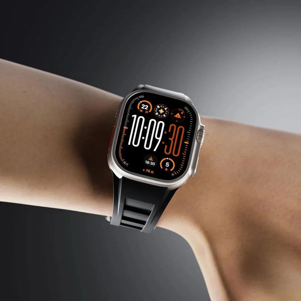 Silicone Watch Band with Butterfly Clasp – Compatible with Apple Watch-Tivra-Viva Timepiece