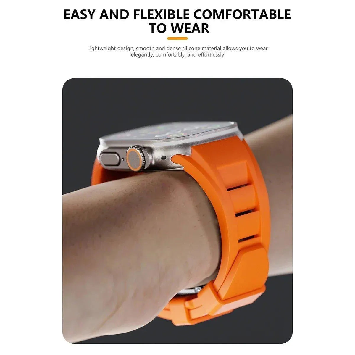 Silicone Watch Band with Butterfly Clasp – Compatible with Apple Watch-Tivra-Viva Timepiece