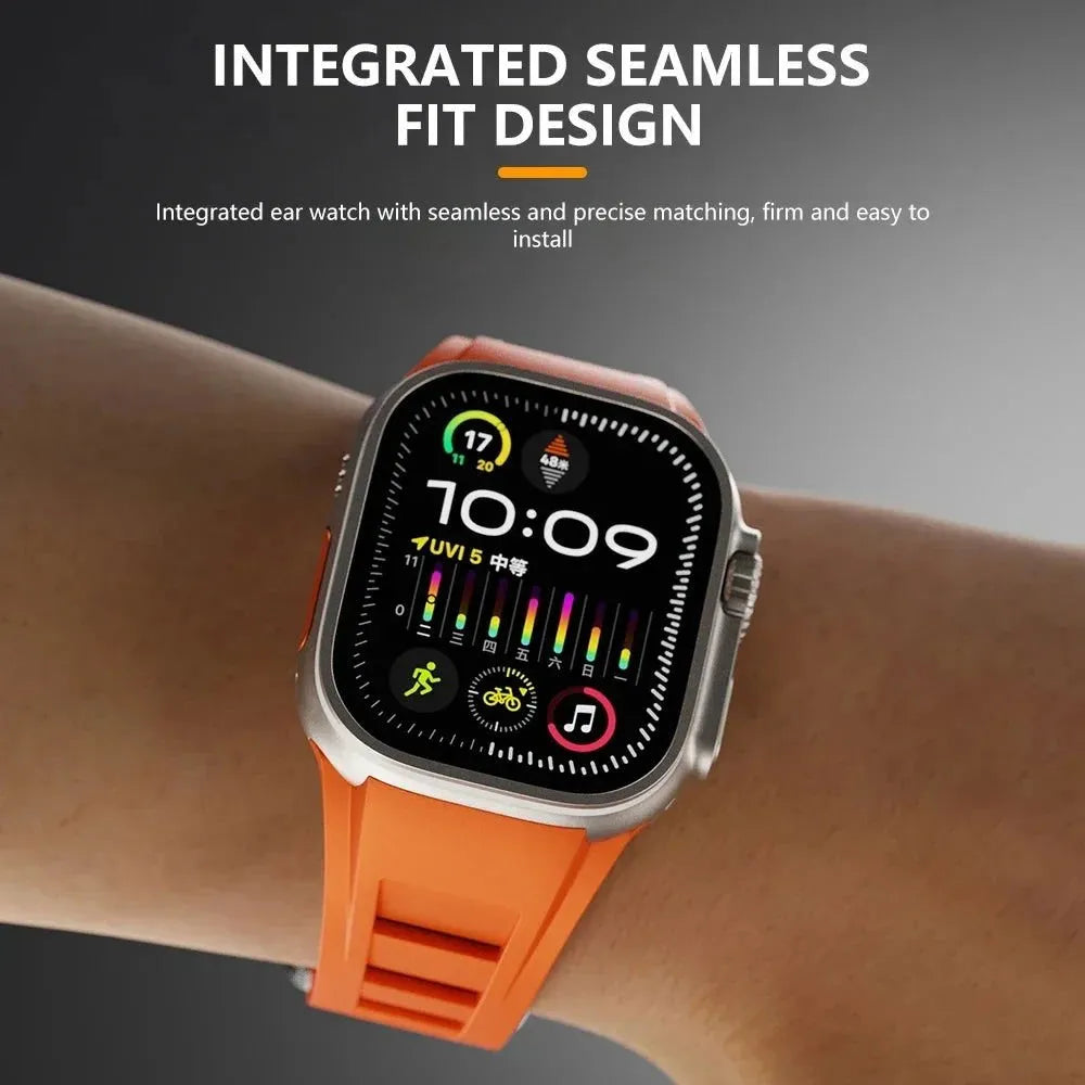 Silicone Watch Band with Butterfly Clasp – Compatible with Apple Watch-Tivra-Viva Timepiece