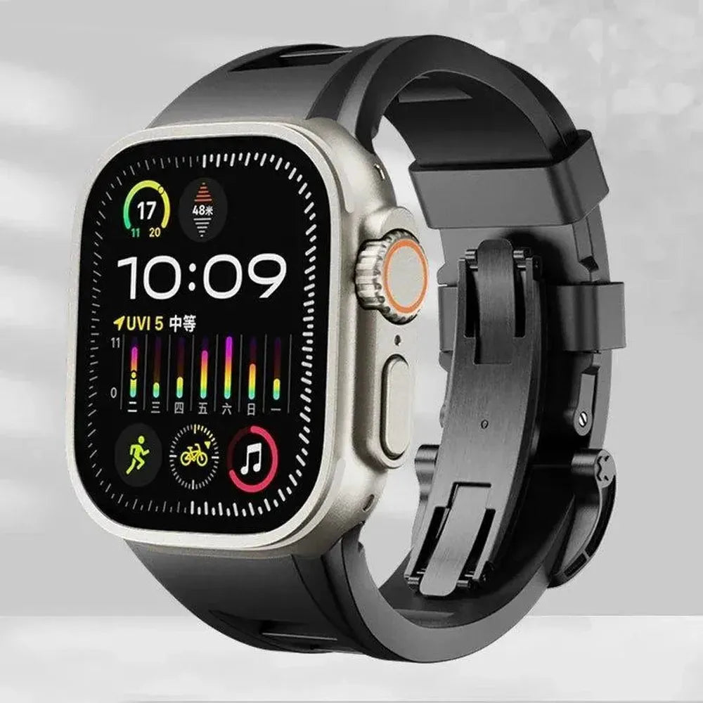 Silicone Watch Band with Butterfly Clasp – Compatible with Apple Watch-Tivra-Viva Timepiece