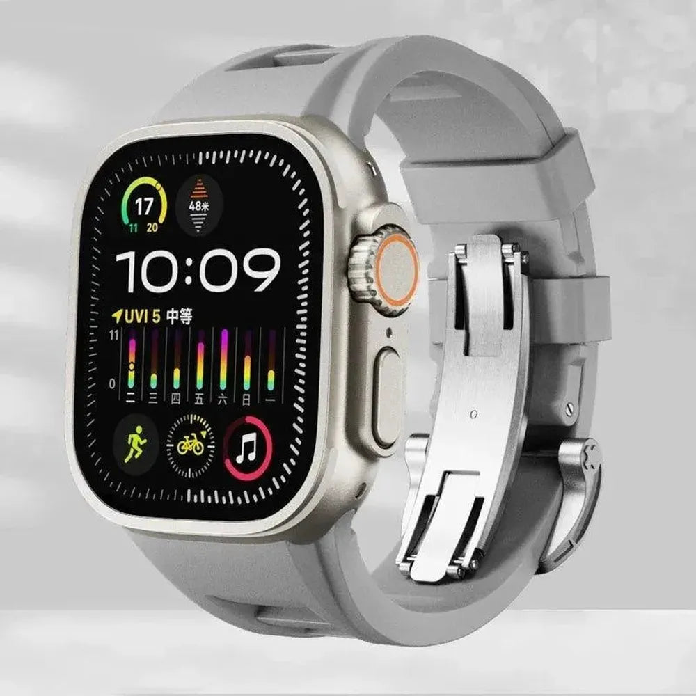 Silicone Watch Band with Butterfly Clasp – Compatible with Apple Watch-Tivra-Viva Timepiece