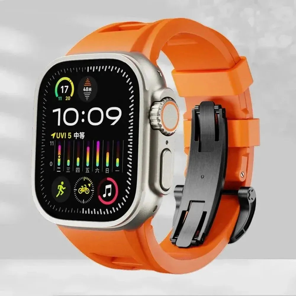 Silicone Watch Band with Butterfly Clasp – Compatible with Apple Watch-Tivra-Viva Timepiece