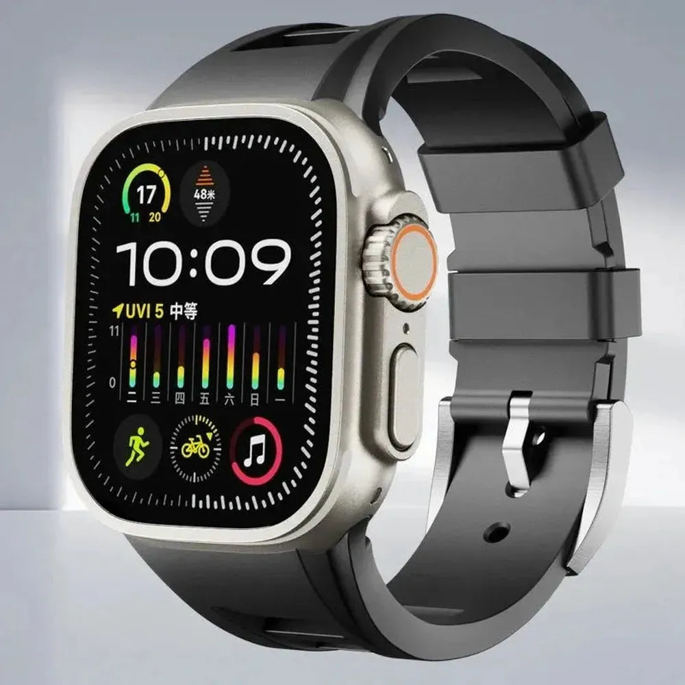 Silicone Watch Band with Butterfly Clasp – Compatible with Apple Watch-Tivra-Viva Timepiece