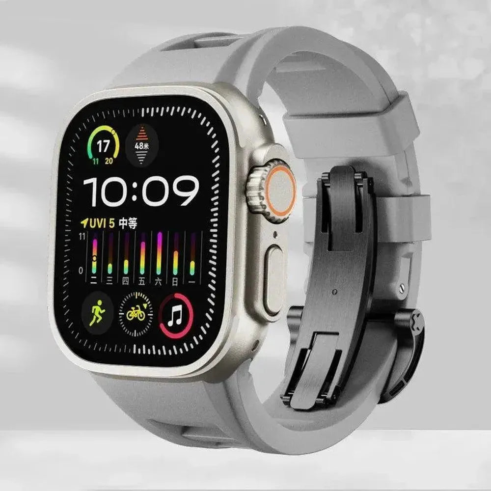 Silicone Watch Band with Butterfly Clasp – Compatible with Apple Watch-Tivra-Viva Timepiece