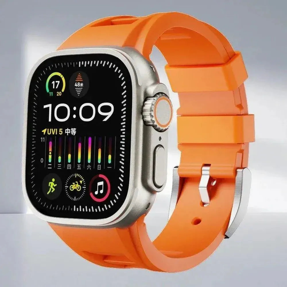 Silicone Watch Band with Butterfly Clasp – Compatible with Apple Watch-Tivra-Viva Timepiece