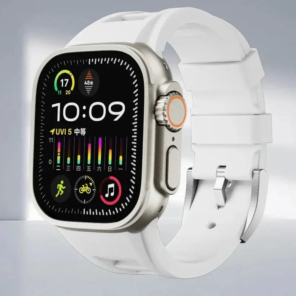 Silicone Watch Band with Butterfly Clasp – Compatible with Apple Watch-Tivra-Viva Timepiece