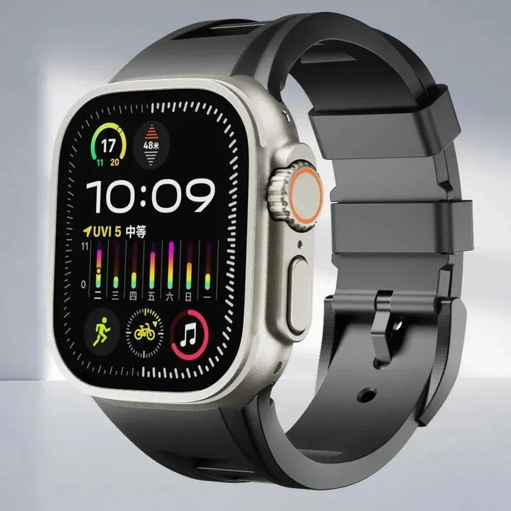 Silicone Watch Band with Butterfly Clasp – Compatible with Apple Watch-Tivra-Viva Timepiece