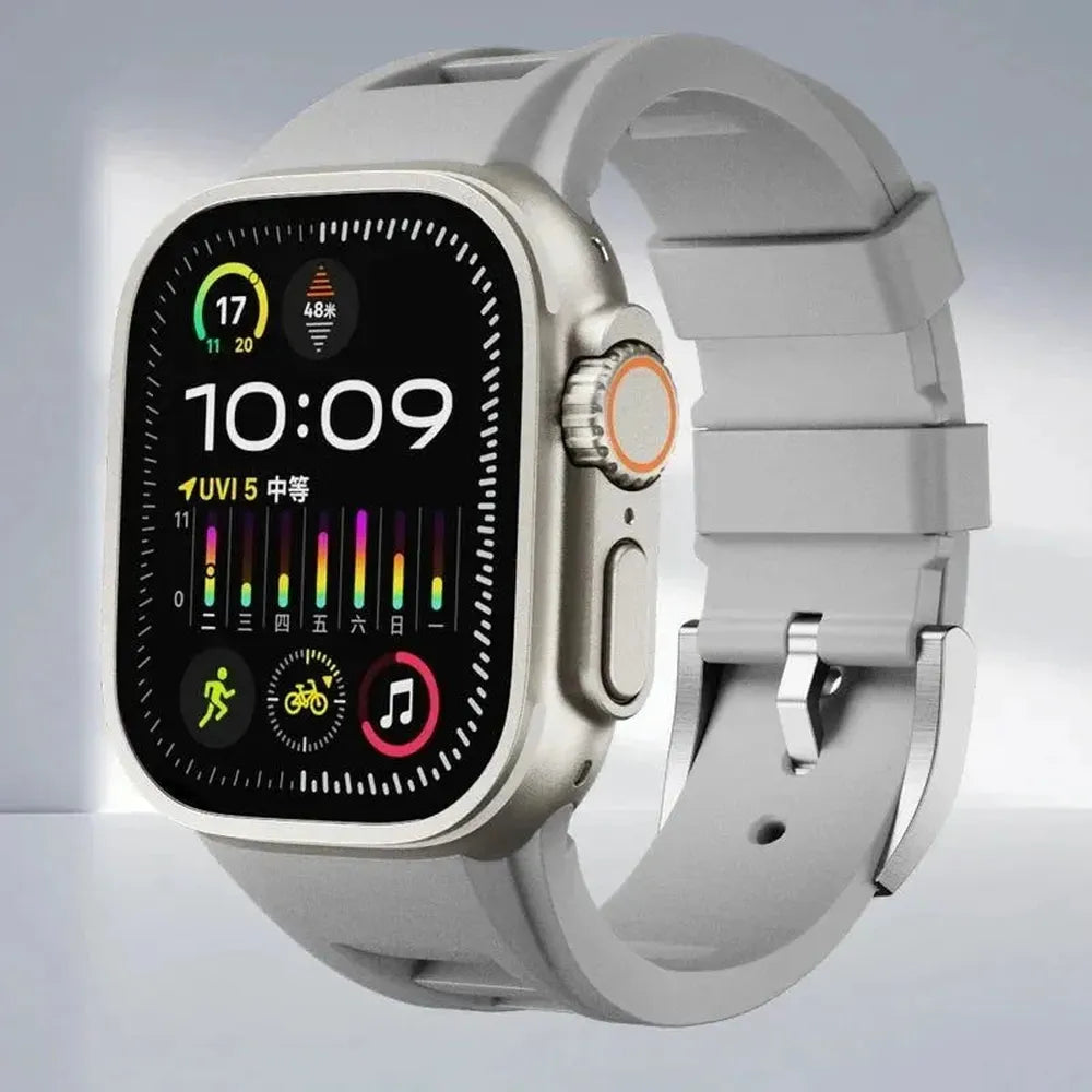 Silicone Watch Band with Butterfly Clasp – Compatible with Apple Watch-Tivra-Viva Timepiece