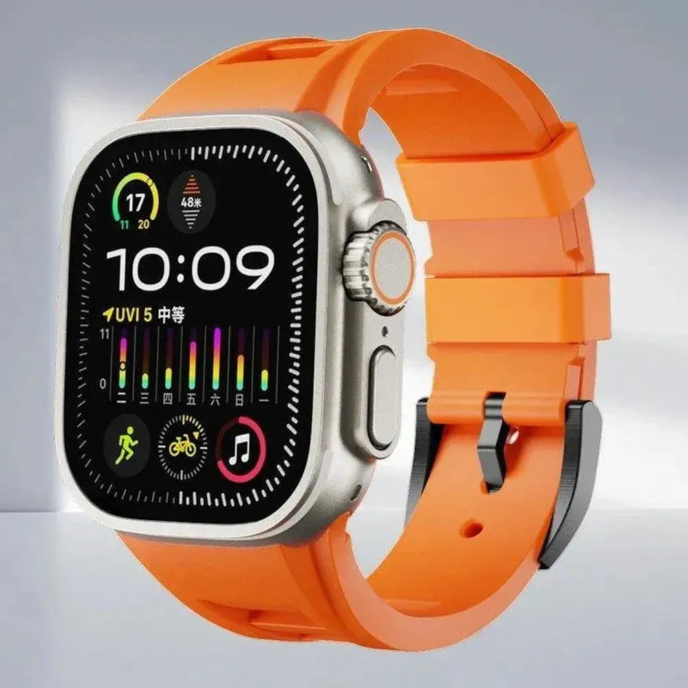 Silicone Watch Band with Butterfly Clasp – Compatible with Apple Watch-Tivra-Viva Timepiece