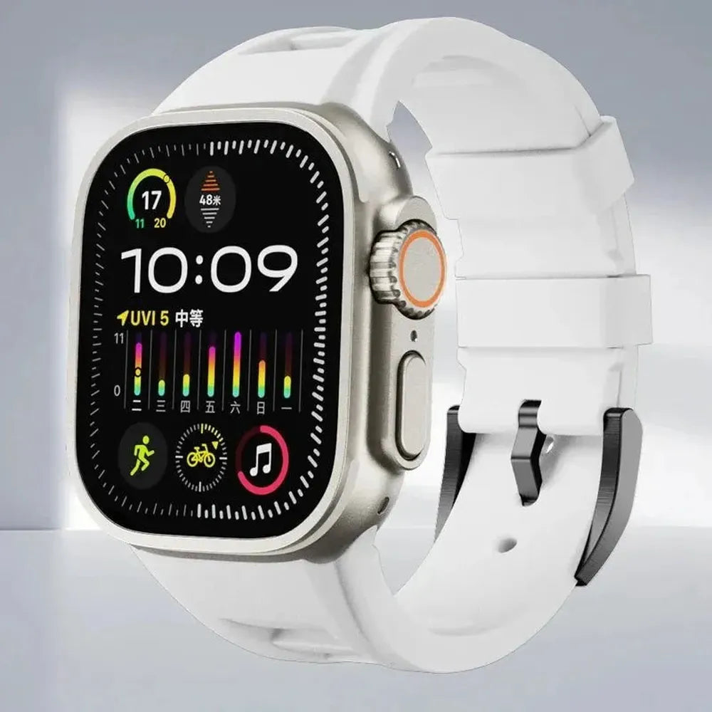 Silicone Watch Band with Butterfly Clasp – Compatible with Apple Watch-Tivra-Viva Timepiece