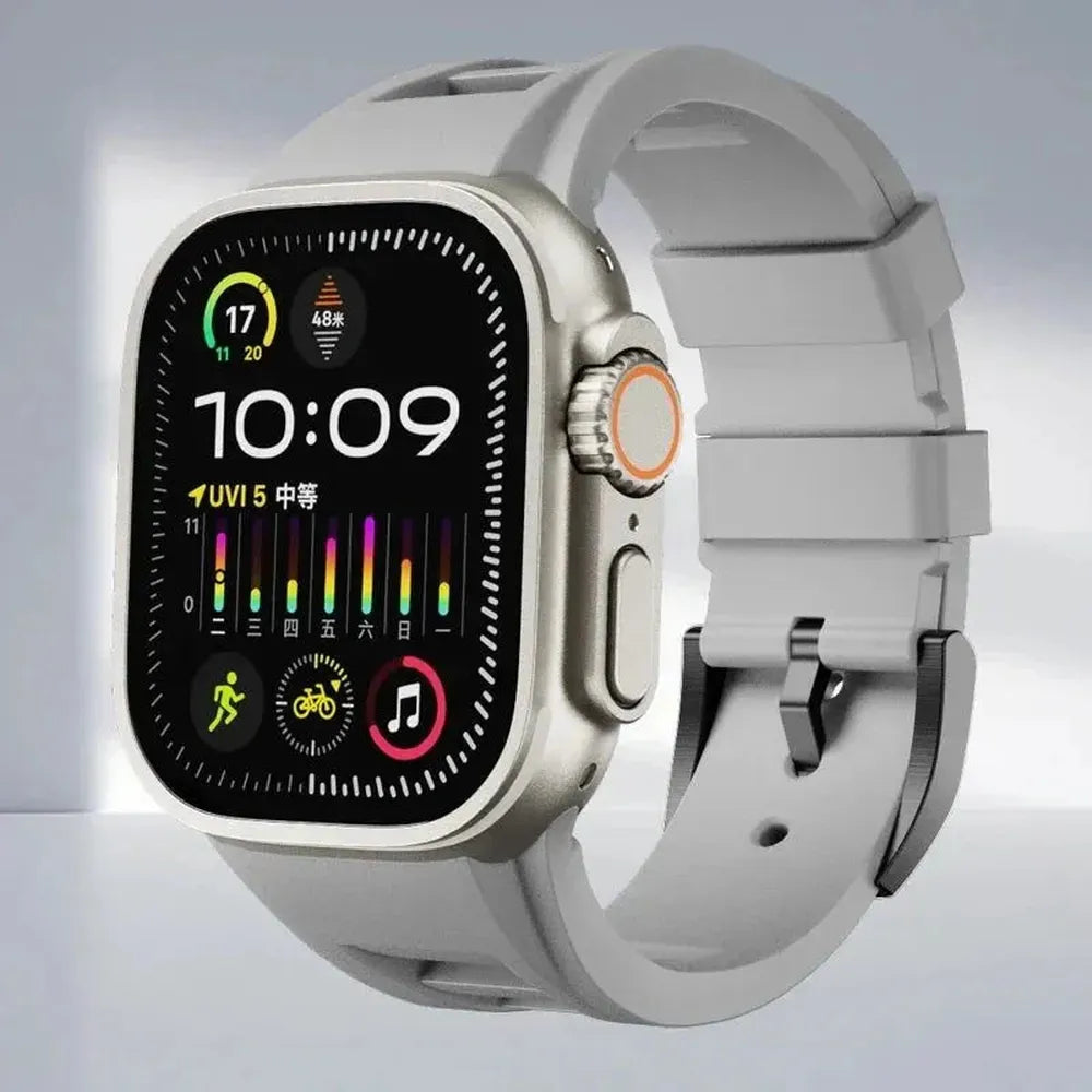 Silicone Watch Band with Butterfly Clasp – Compatible with Apple Watch-Tivra-Viva Timepiece