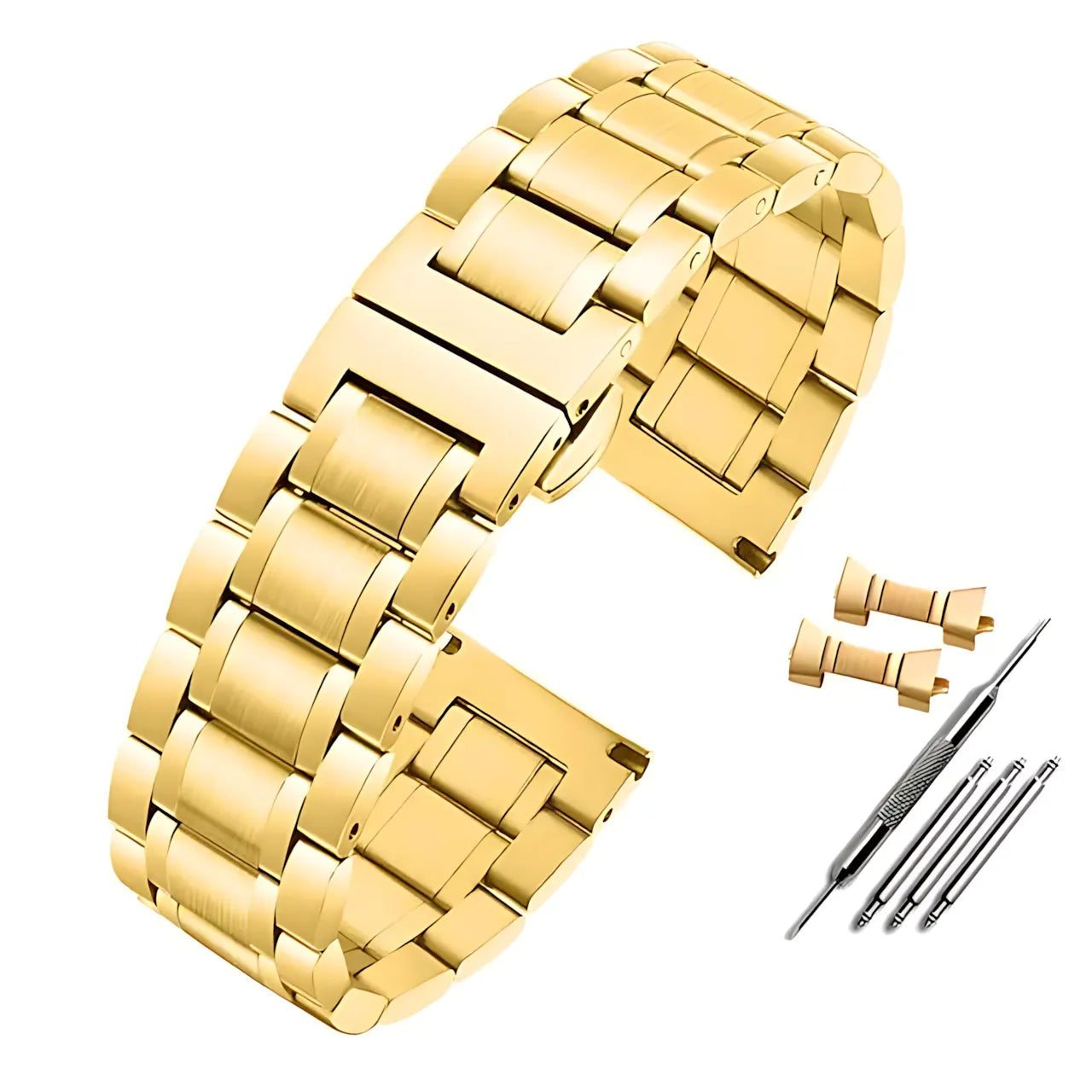 Solid Stainless Steel Watch Band Compatible with 12–24mm Watches – Butterfly Clasp-ChronoCraft-Viva Timepiece