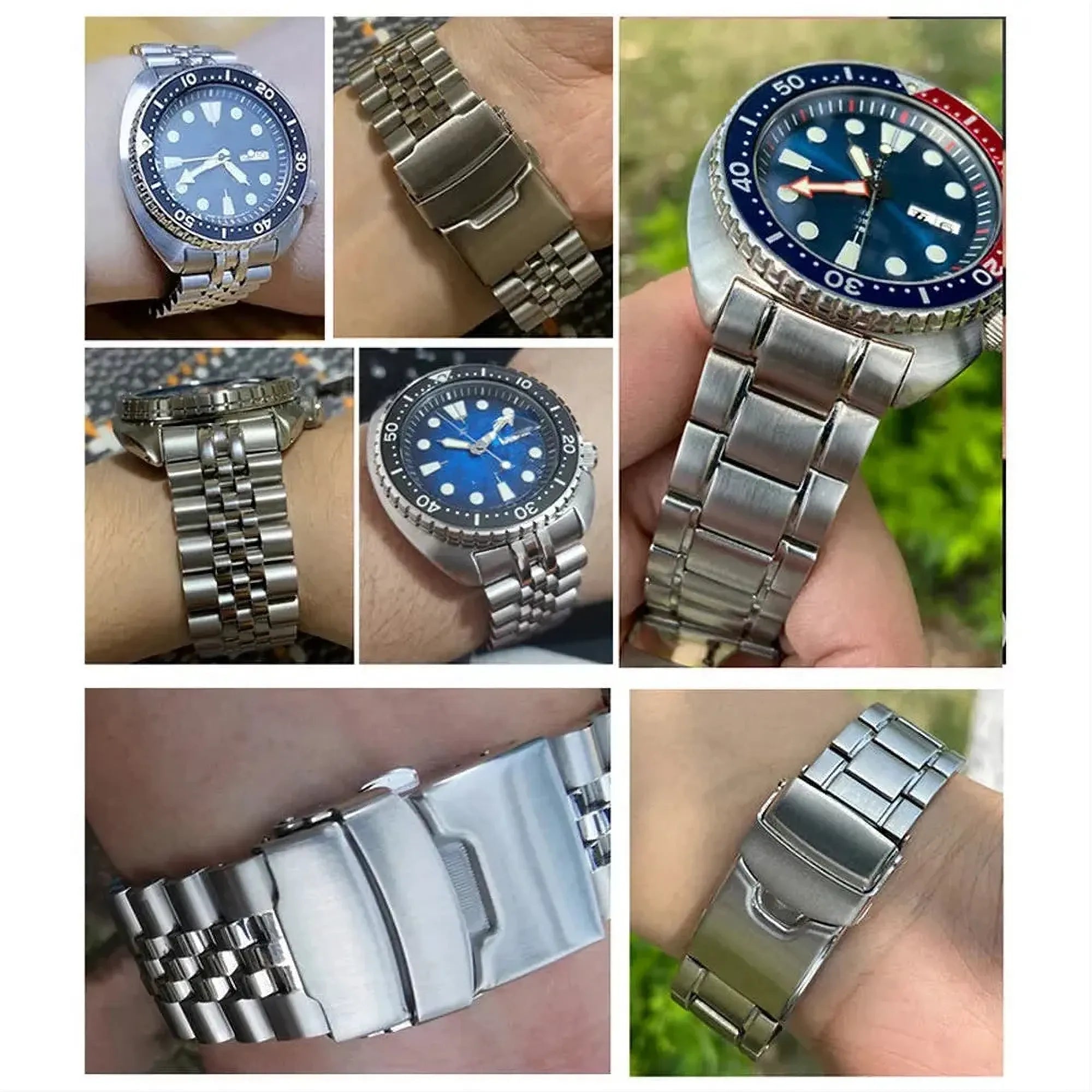 Solid Stainless Steel Watch Band 22mm – Compatible with Turtle Series-ChronoCraft-Viva Timepiece