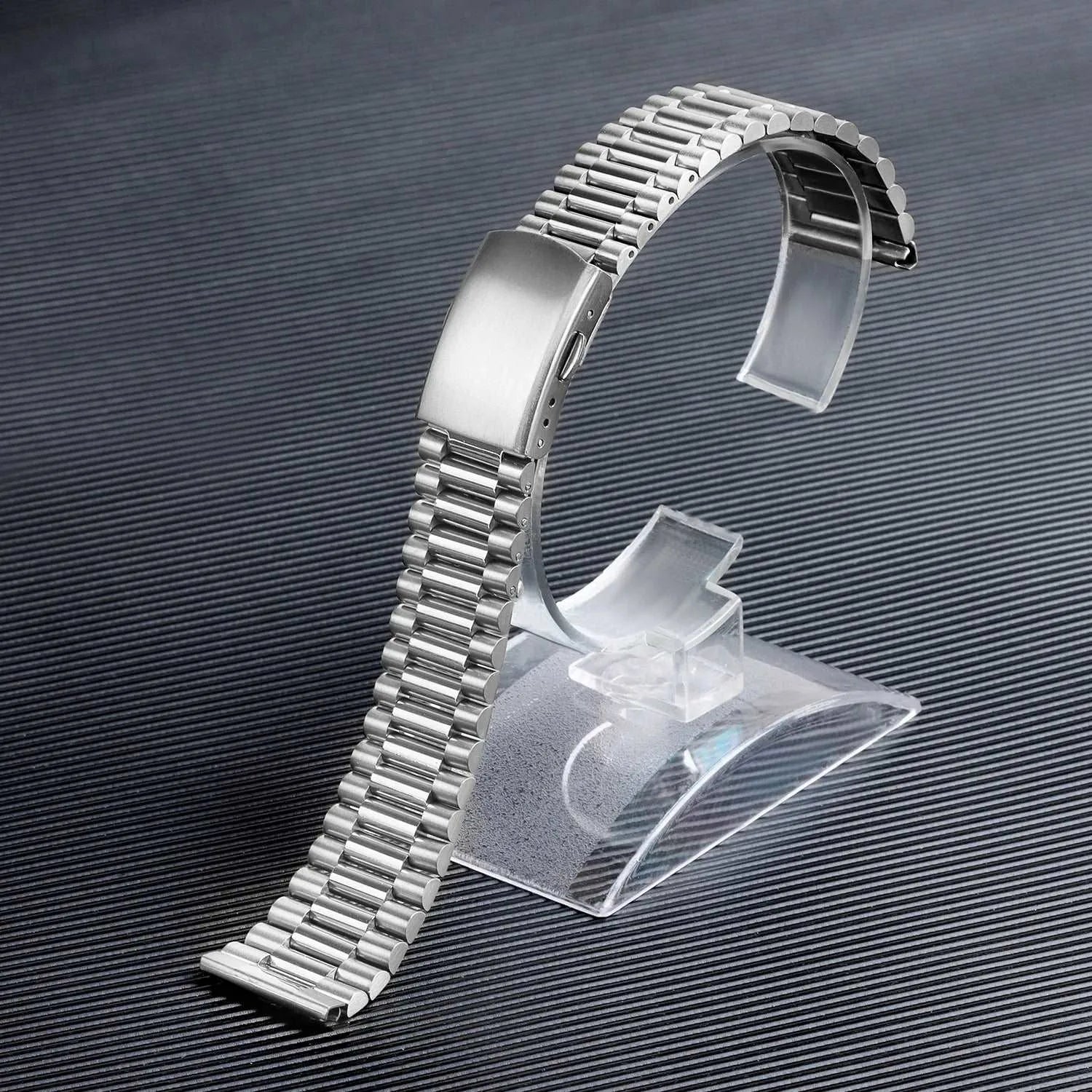 Slim Stainless Steel President-Style Watch Band – 10mm / 12mm / 14mm / 16mm-VivaStraps-Viva Timepiece