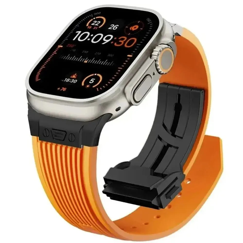 Sport Rubber Strap with Folding Pin Buckle for Apple Watch – 44mm to 49mm