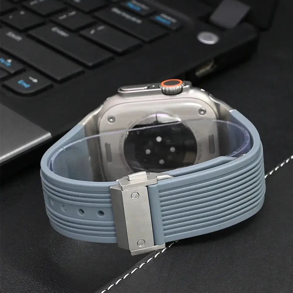 Sport Rubber Strap with Folding Pin Buckle for Apple Watch – 44mm to 49mm