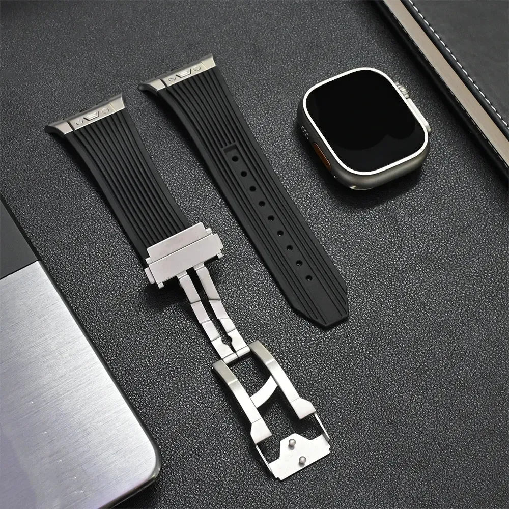 Sport Rubber Strap with Folding Pin Buckle for Apple Watch – 44mm to 49mm