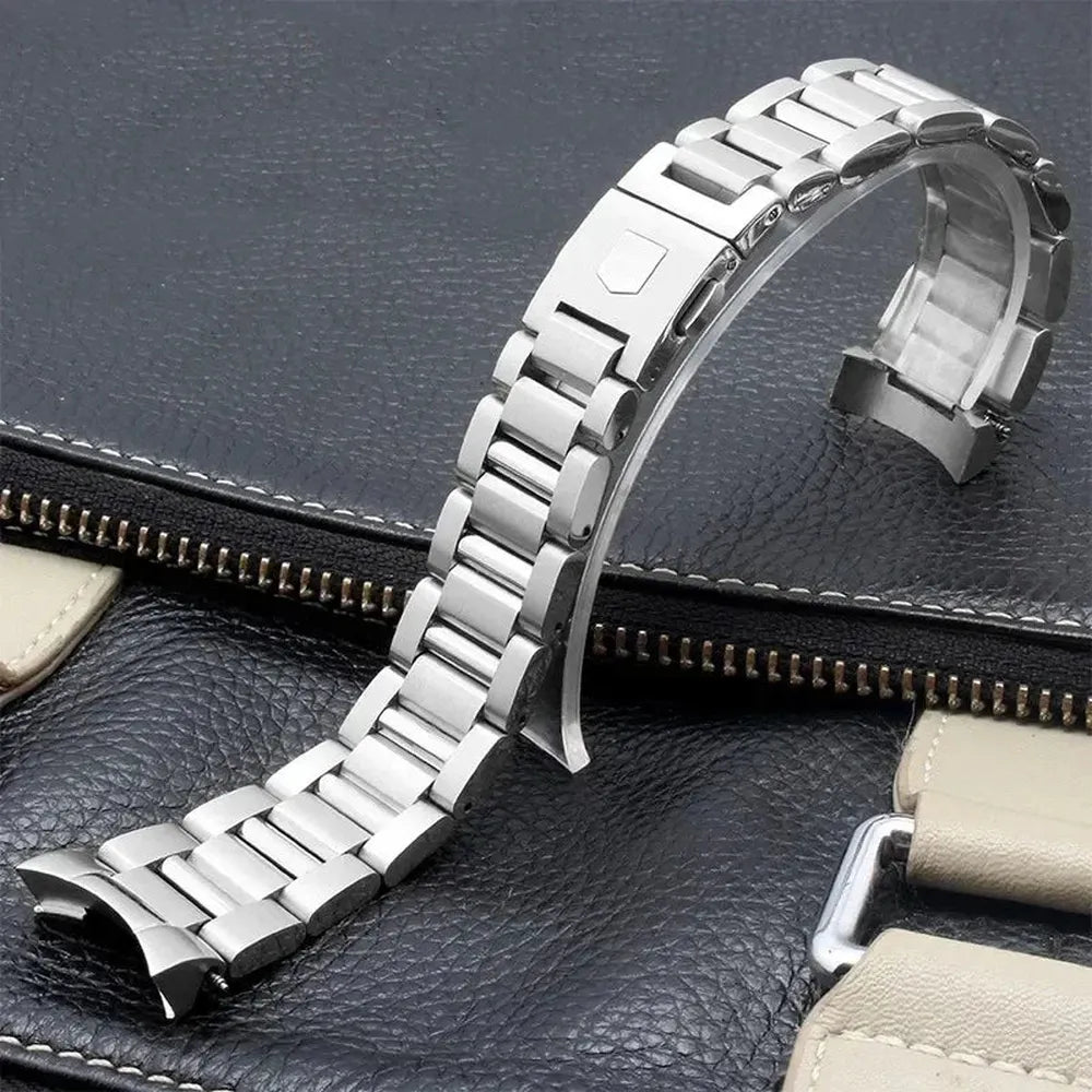Stainless Steel Curved-End Watch Band 22mm – Compatible with TAG Heuer Carrera CBN2A1D-ChronoCraft-Viva Timepiece