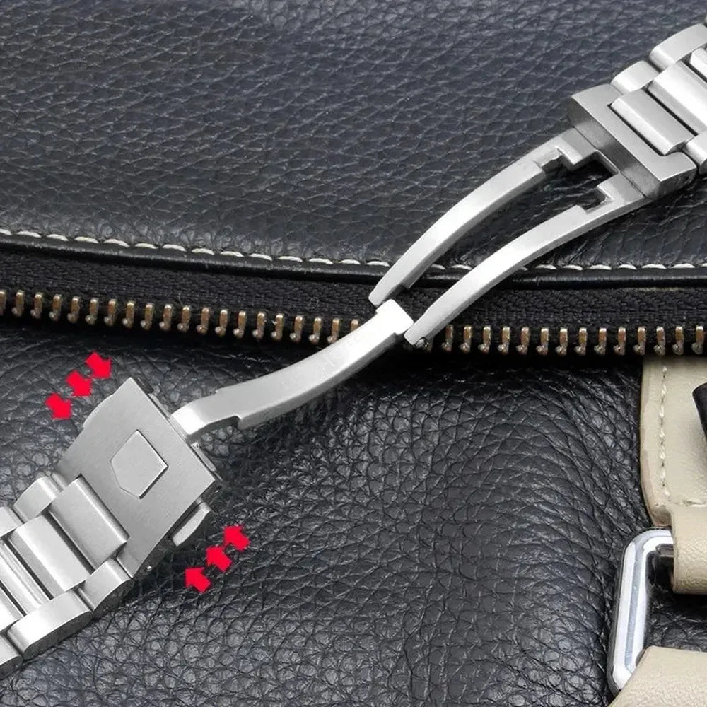 Stainless Steel Curved-End Watch Band 22mm – Compatible with TAG Heuer Carrera CBN2A1D-ChronoCraft-Viva Timepiece