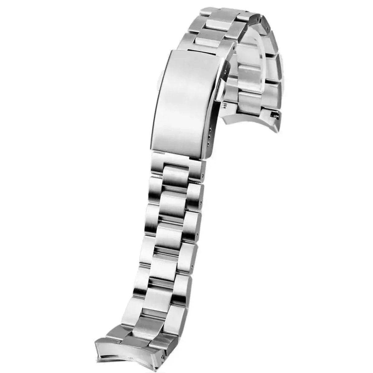 Stainless Steel Curved-End Watch Bracelet – Compatible with TAG Heuer Aquaracer 300 WAY211/WAY111-Watch Bands-ChronoCraft-Silver-21.5mm-43mm dial-Viva Timepiece