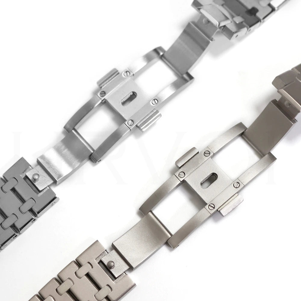 Stainless Steel Integrated-Link Watch Band Compatible with Apple Watch 44mm / 45mm / 49mm
