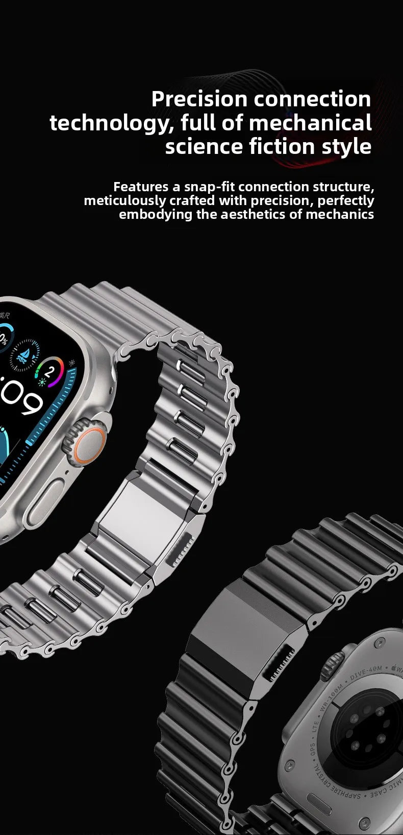 Stainless Steel Magnetic Band Compatible with Apple Watch 42mm–49mm